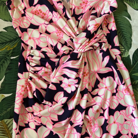 Julie Brown • Wrap Style Twist Sleeveless Summer Floral Midi Dress • Size Small - Picture 4 of 7